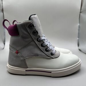 Xtratuf Women's 6 in Leather Lace Ankle Deck Boot Size 6 Grey Purple